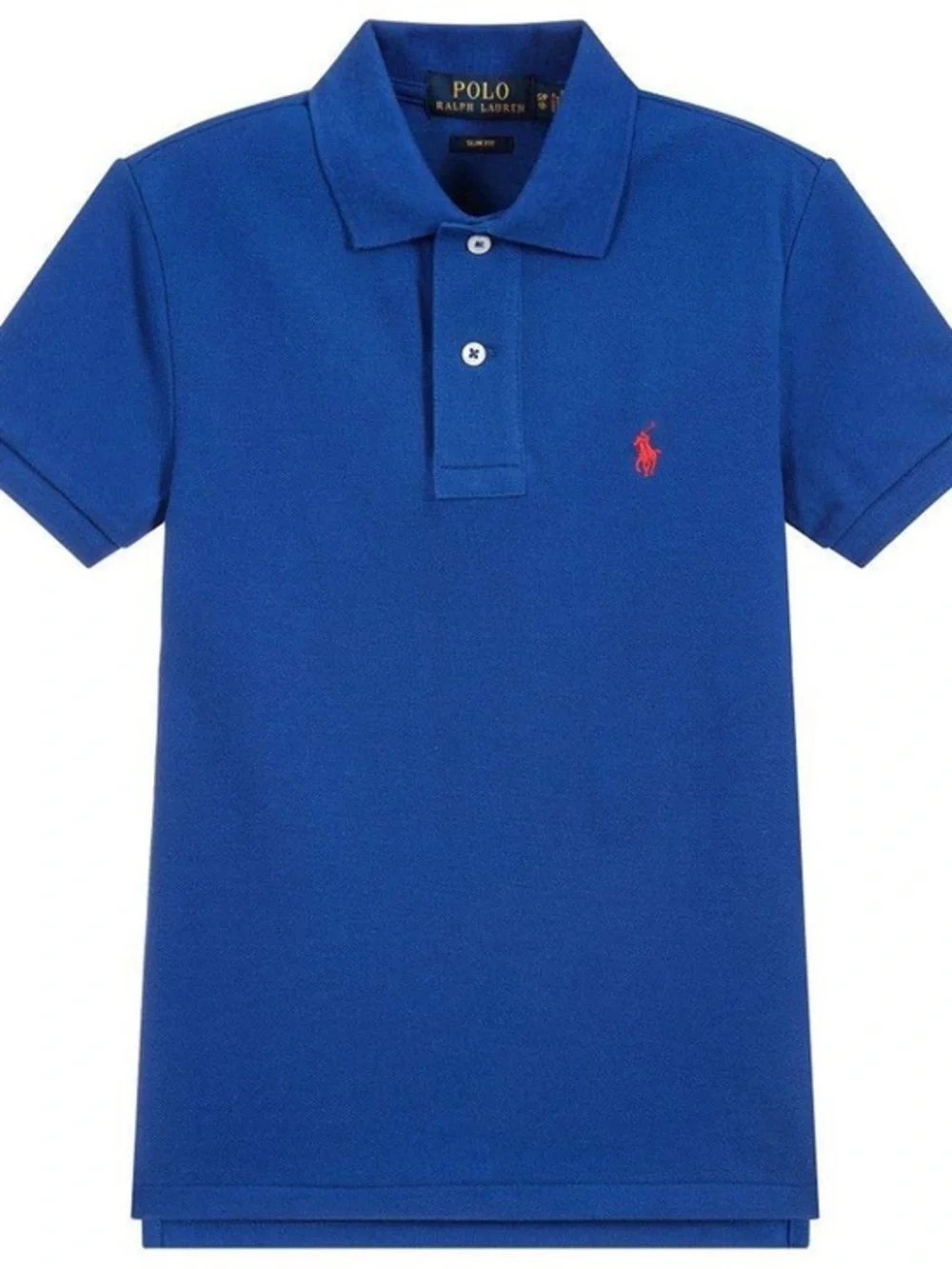 Ralph Lauren Boys L 14-16 Blue Polo with Red Pony Logo